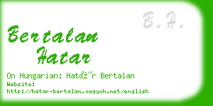 bertalan hatar business card